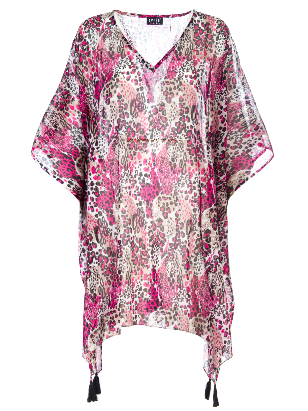 KIMONO POP ANIMALIER, ONE SIZE - PINK